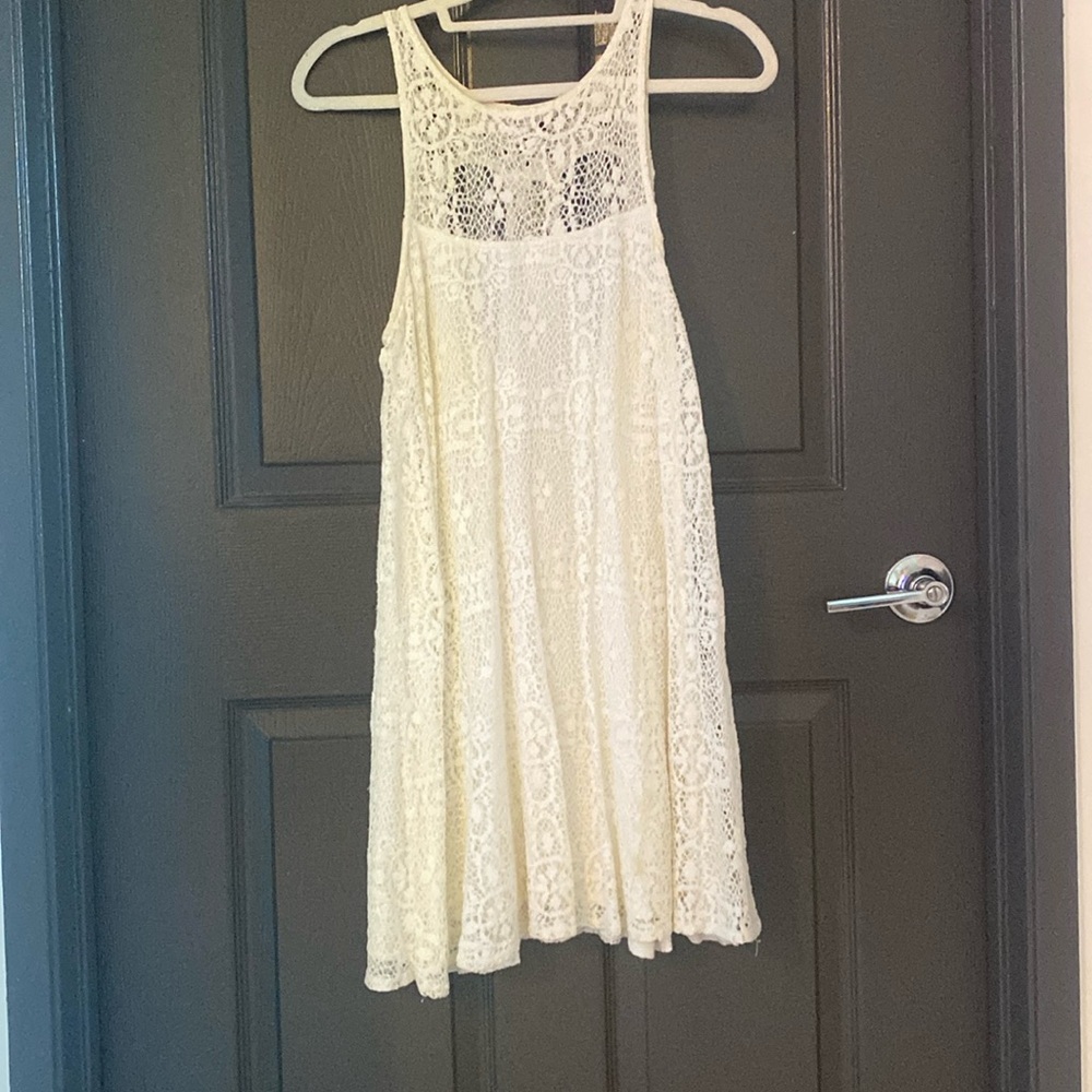 Free People- We the Free- White Lace Sun Dress